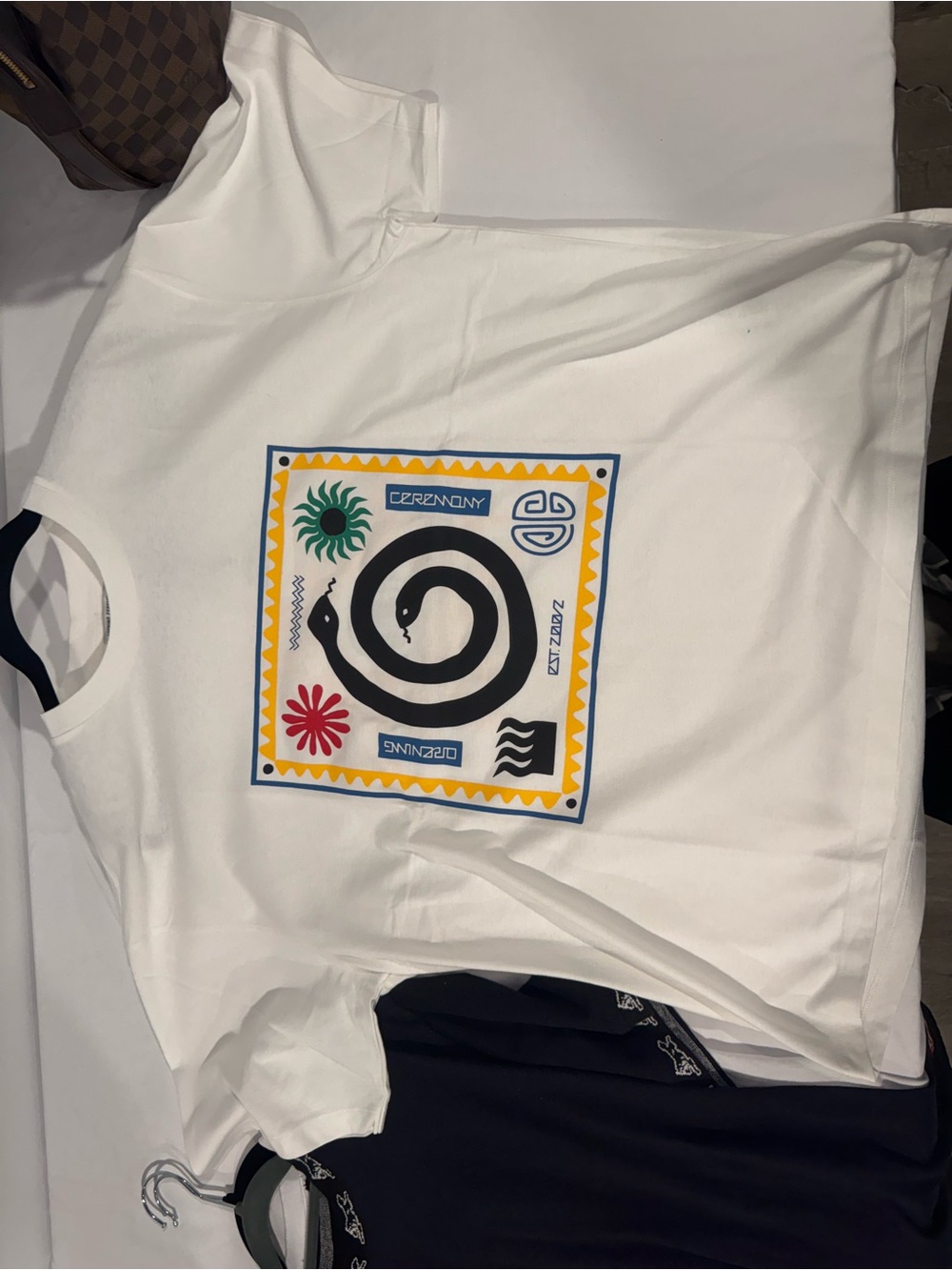 Opening Ceremony SnakeT-Shirt with Sunburst Print on back Sz.Large
